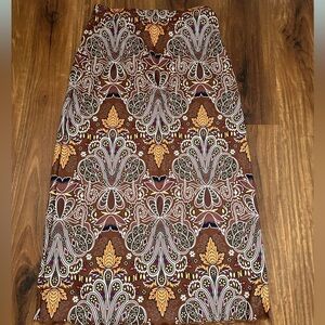 boho maxi skirt with lettuce trim